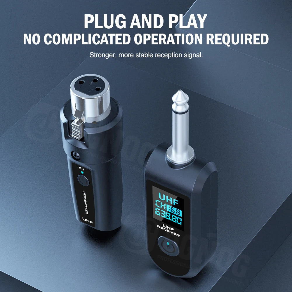 Wireless XLR Microphone System – Rechargeable Transmitter for PA Audio Mixer