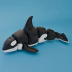 3D Printed Flexible Shark Figurine – Articulated Animal Ornament for Decor