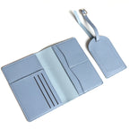 Custom Name Passport Cover Set – Personalized Leather Luggage Tag for Travel