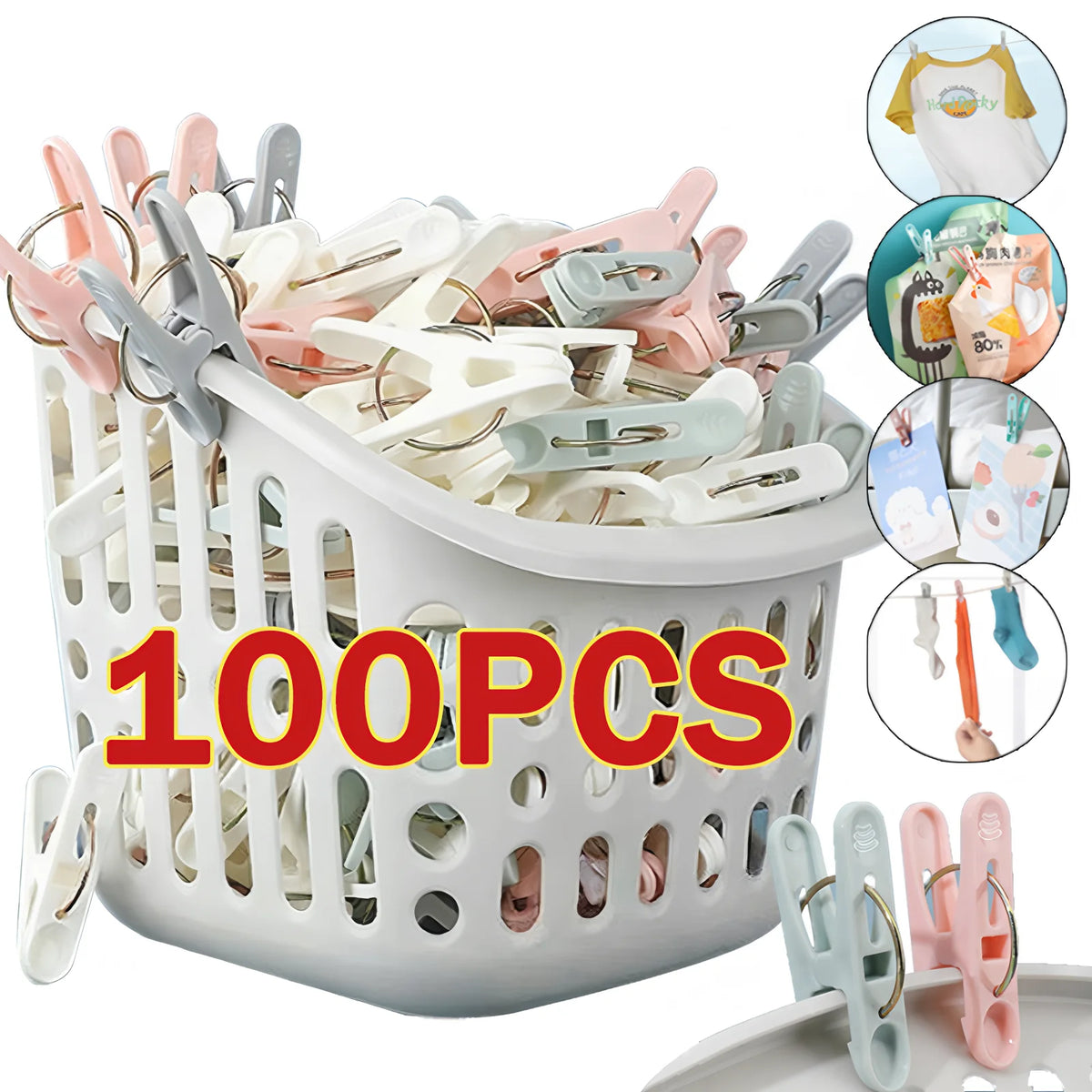 Plastic Clothes Pins – Heavy Duty Laundry Clips for Drying Towels and Socks