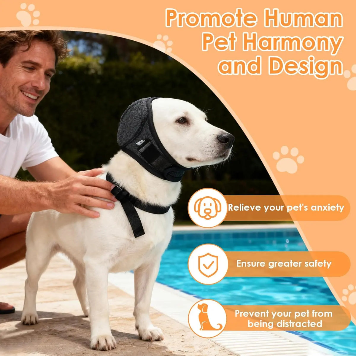 Adjustable Dog Ear Muffs – Noise Canceling Calming Headcover for Anxiety