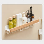 Corner Bathroom Shelf – Solid Wood Wall Mounted Organizer for Shower Storage