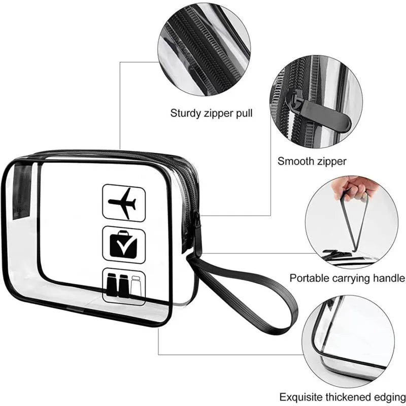 Clear PVC Cosmetic Bag – Waterproof Travel Toiletry Organizer for Makeup