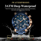 Stainless Steel Chronograph Watch – Luminous Waterproof Quartz for Men