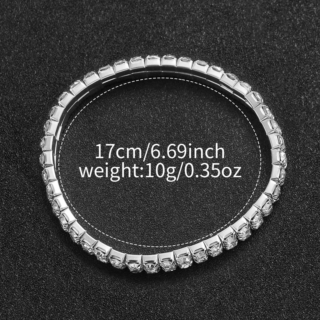 Stainless Steel Quartz Watch – Silver Diamond Bracelet for Women