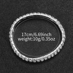 Stainless Steel Quartz Watch – Silver Diamond Bracelet for Women