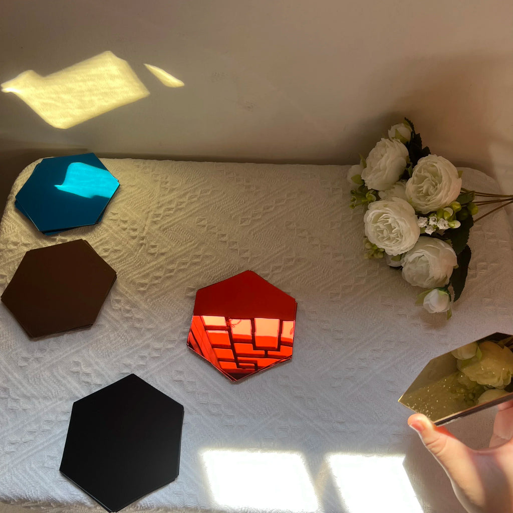 Hexagon Acrylic 3D Mirror Wall Stickers – Self-Adhesive Decor for Home