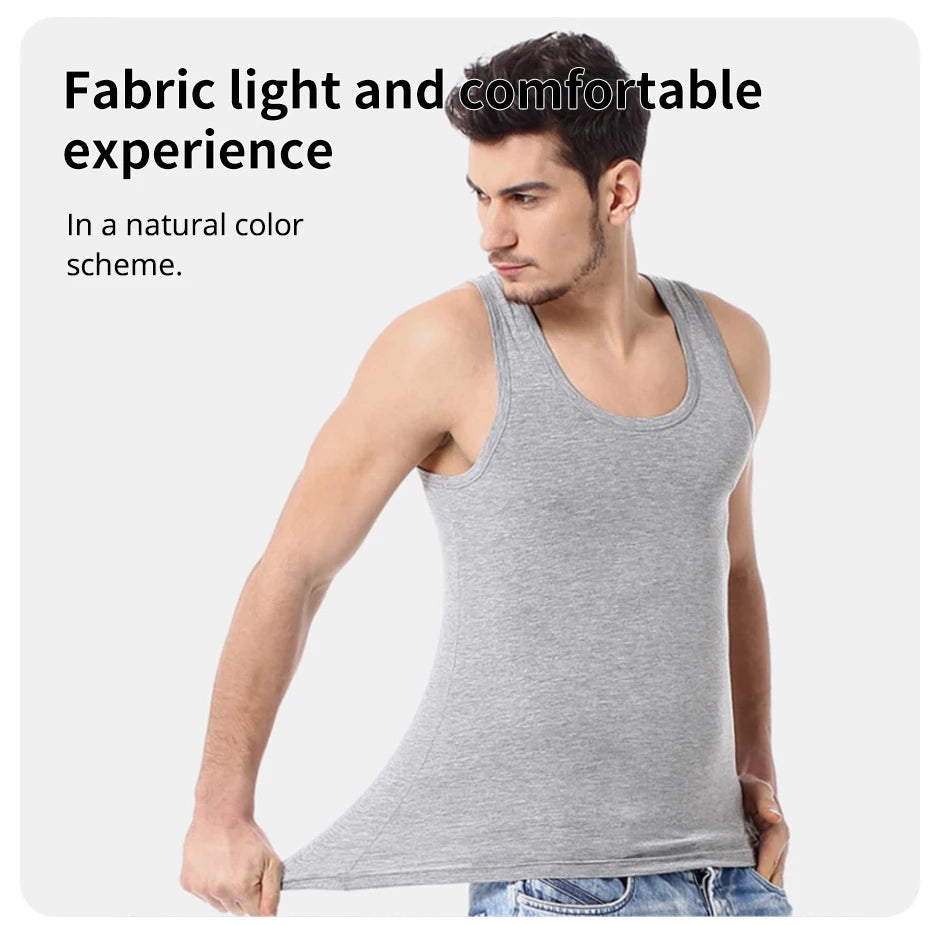 Cotton Sleeveless Vests – Multi-size Solid Sports Tanks for Men and Teenagers