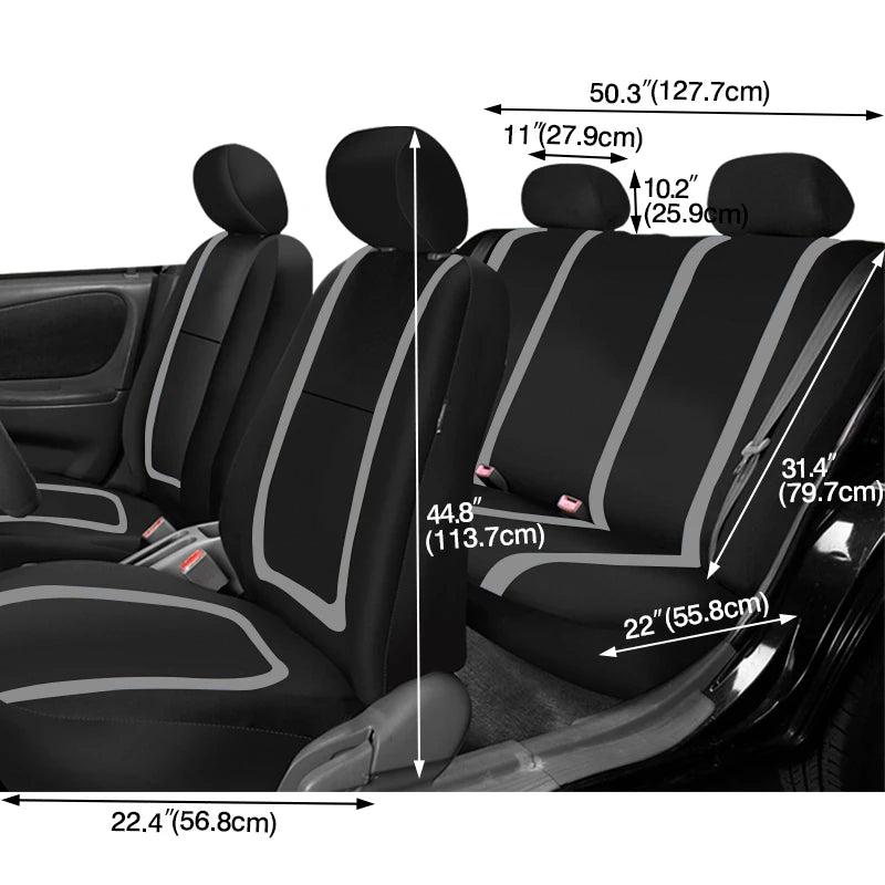 Universal Fabric Car Seat Covers – Breathable Polyester for Truck and SUV