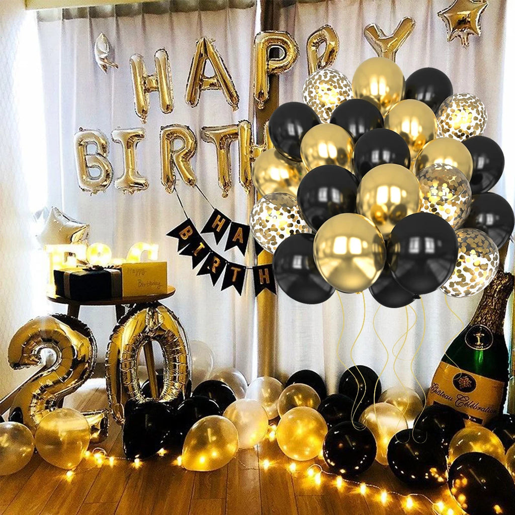 Metallic Pearl and Confetti Balloons – Decorative Latex Set for Party Events