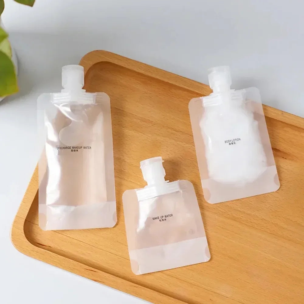 Refillable Travel Squeeze Pouches – Leakproof Toiletry Bags for Liquid Storage