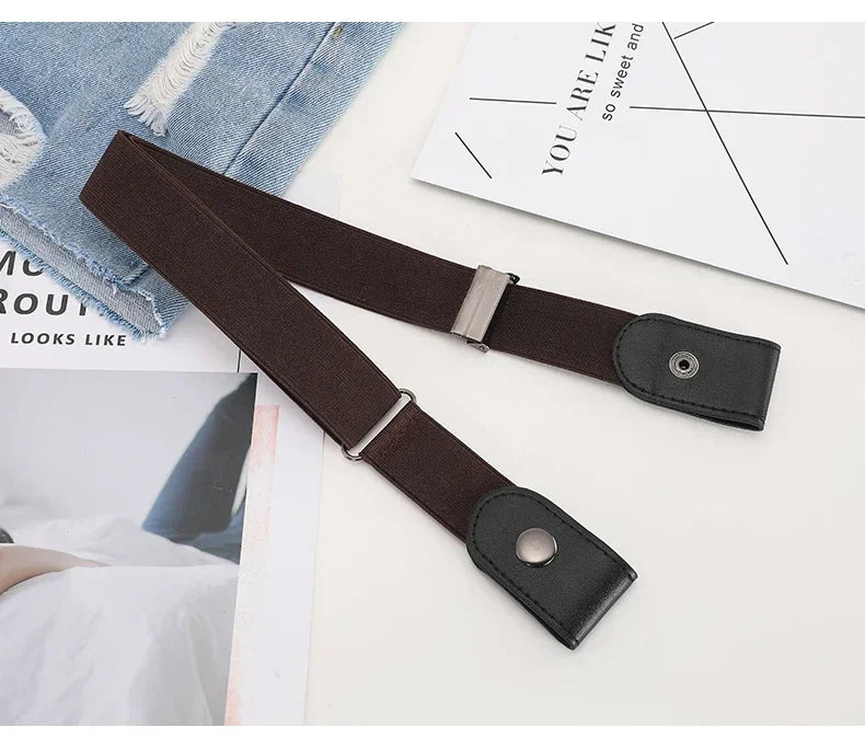 Stretch Elastic No Buckle Belt – Invisible Waistband for Men and Women