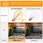 G40 Gold Tint LED Filament Bulbs – Dimmable Glass Globe for Outdoor Decor