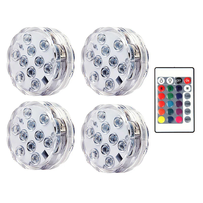 RGB LED Submersible Light – Waterproof Battery Operated Decor for Pool Parties