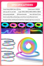 RGBIC Silicone Neon LED Strip – Music Sync Lighting for Room Decor