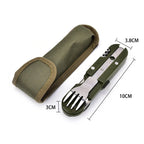 Stainless Steel Folding Camping Cutlery – Portable Utensils for Outdoor Hiking