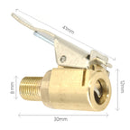 Brass Tire Inflator Chuck – 8mm Clip-On Air Pump Adapter for Vehicle Repair