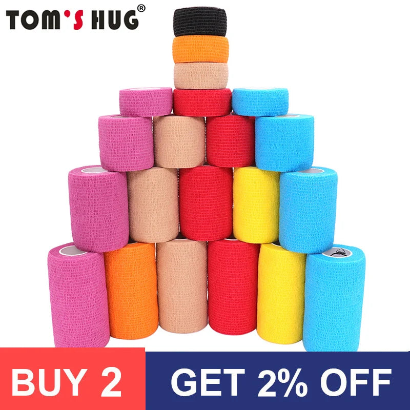 Self-Adhesive Elastic Athletic Tape – Sports Support Wrap for Gym and Injury Recovery