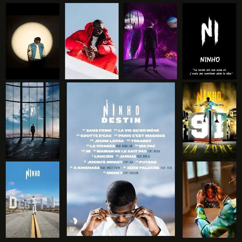 Ninho Rapper Wall Poster – Self-Adhesive Waterproof Art for Room Decor