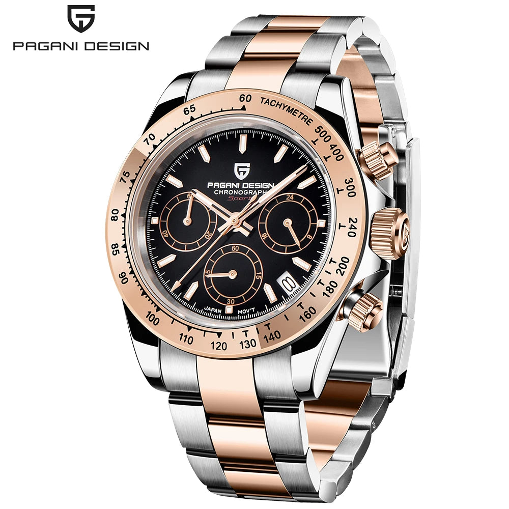 Pagani Design Gold Chronograph – Luxury Quartz Wrist Watch for Men