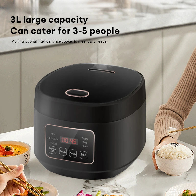 Electric Rice Cooker – 3L Non-Stick Smart Pot for Household Meal Prep