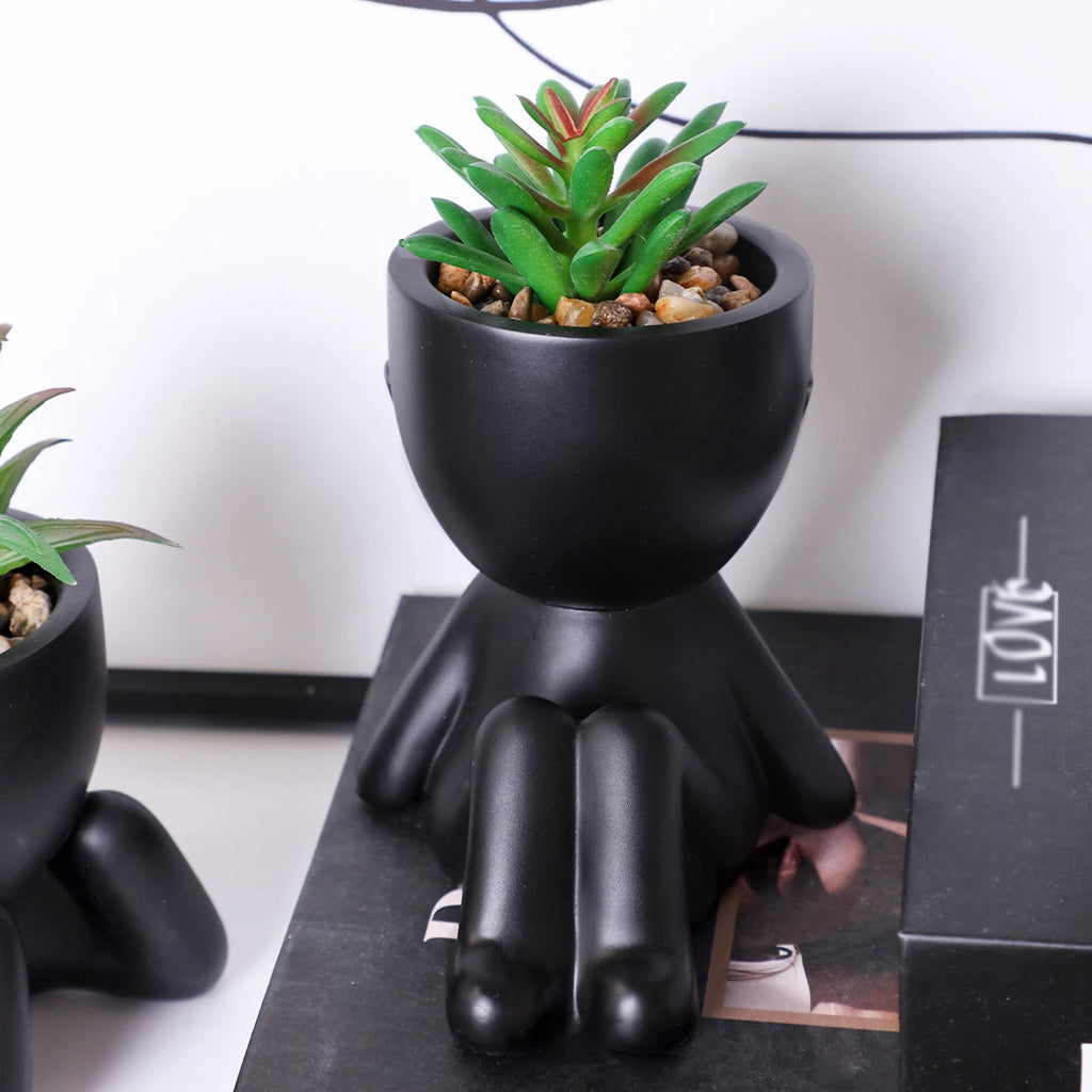 Artificial Aloe Vera Succulent Set – Cartoon PE Pot Plants for Home Decor