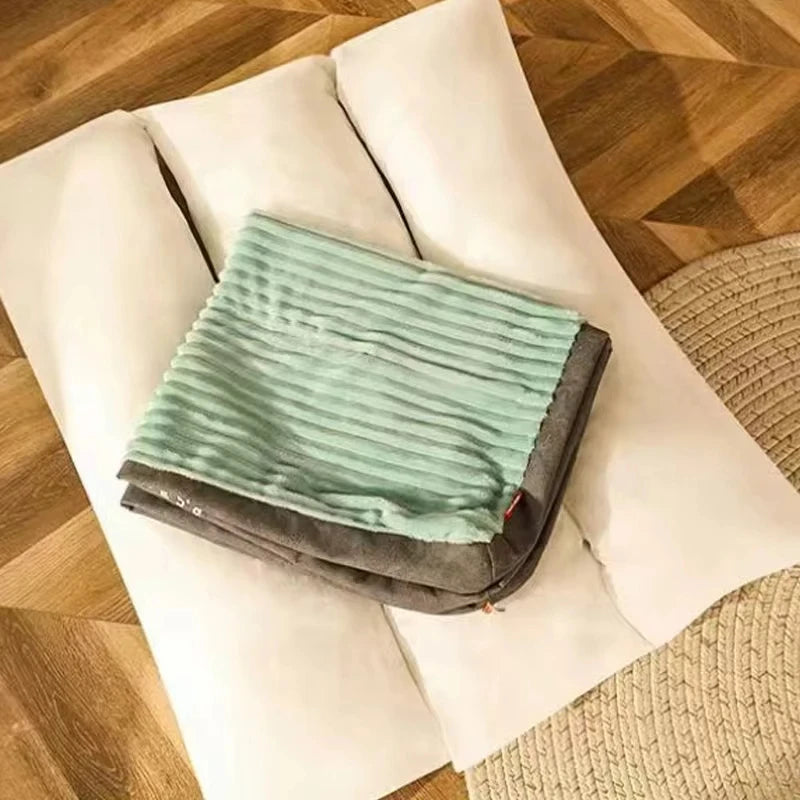 Corduroy Pet Sleeping Mat – Washable Winter Bed for Small to Large Dogs
