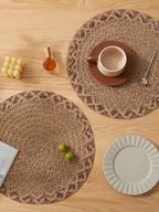 Natural Jute Woven Placemats – Rustic Boho Table Decor for Dining Room