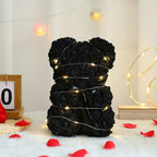 Artificial Rose Teddy Bear – 25cm Flower Gift for Valentines Anniversary