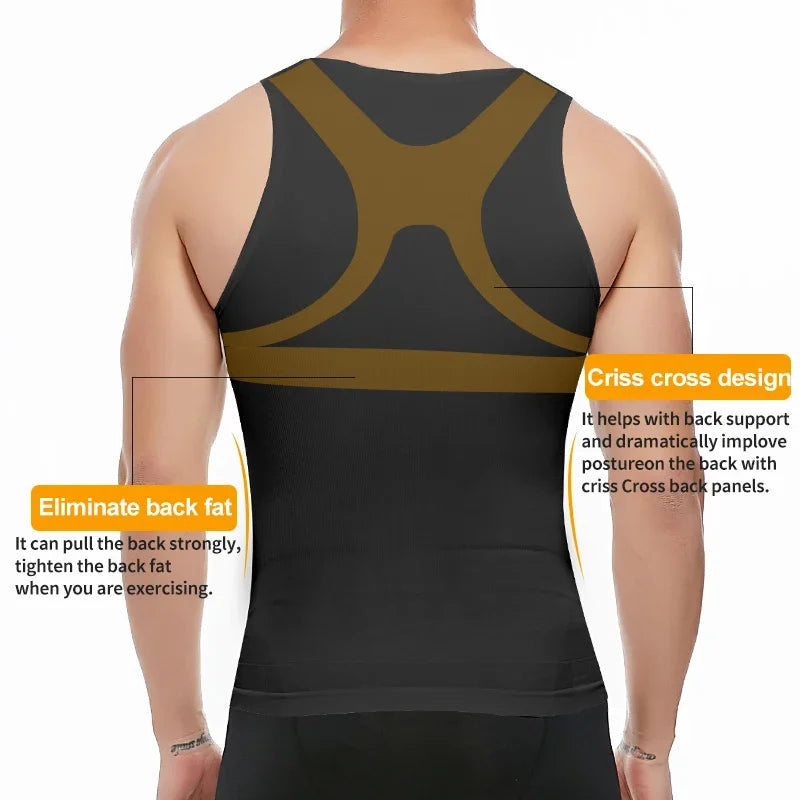 Compression Tank Top – Abdomen Slimming Body Shaper for Gynecomastia Support
