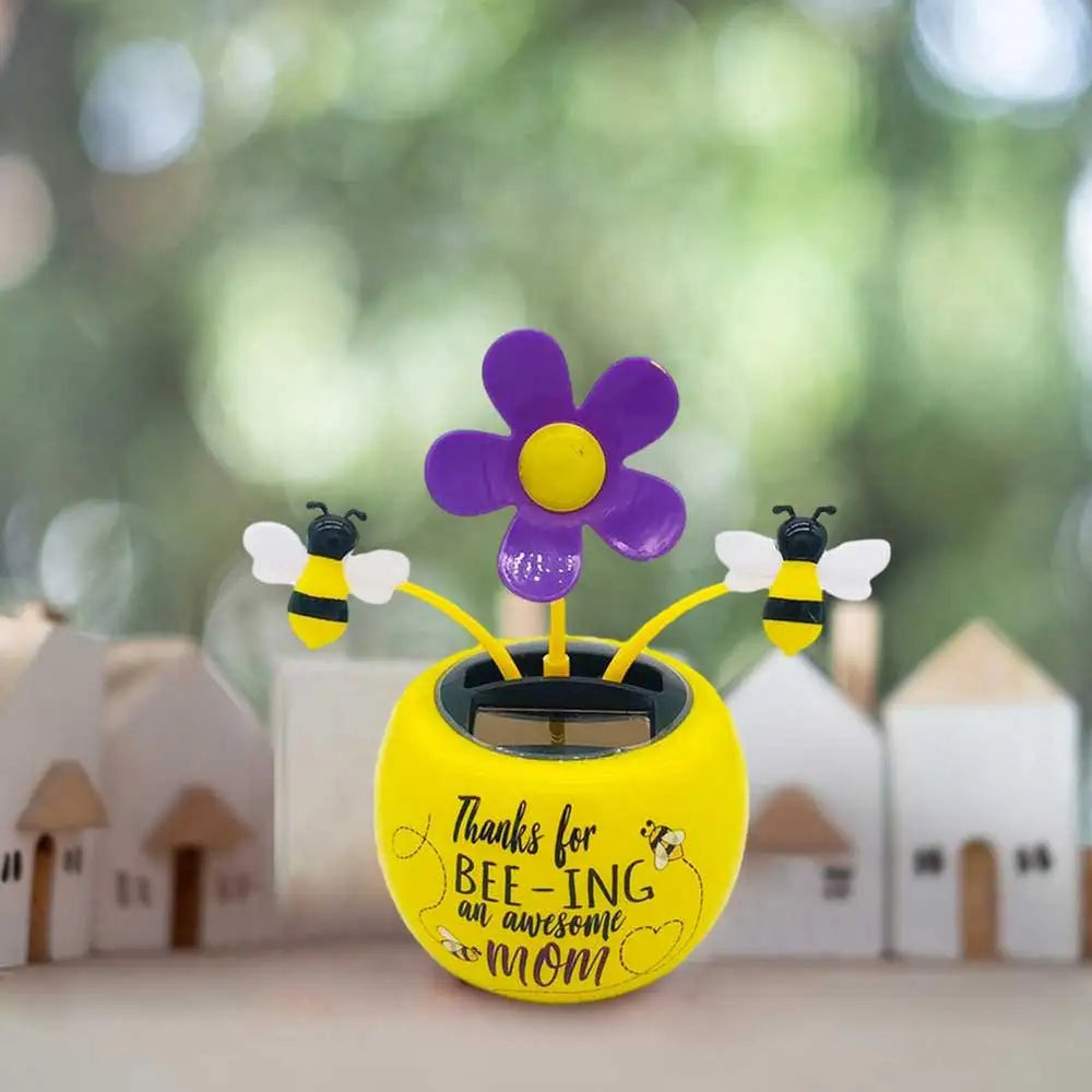 Solar Dancing Sunflower and Butterfly – Dashboard Figurine for Desk Decor
