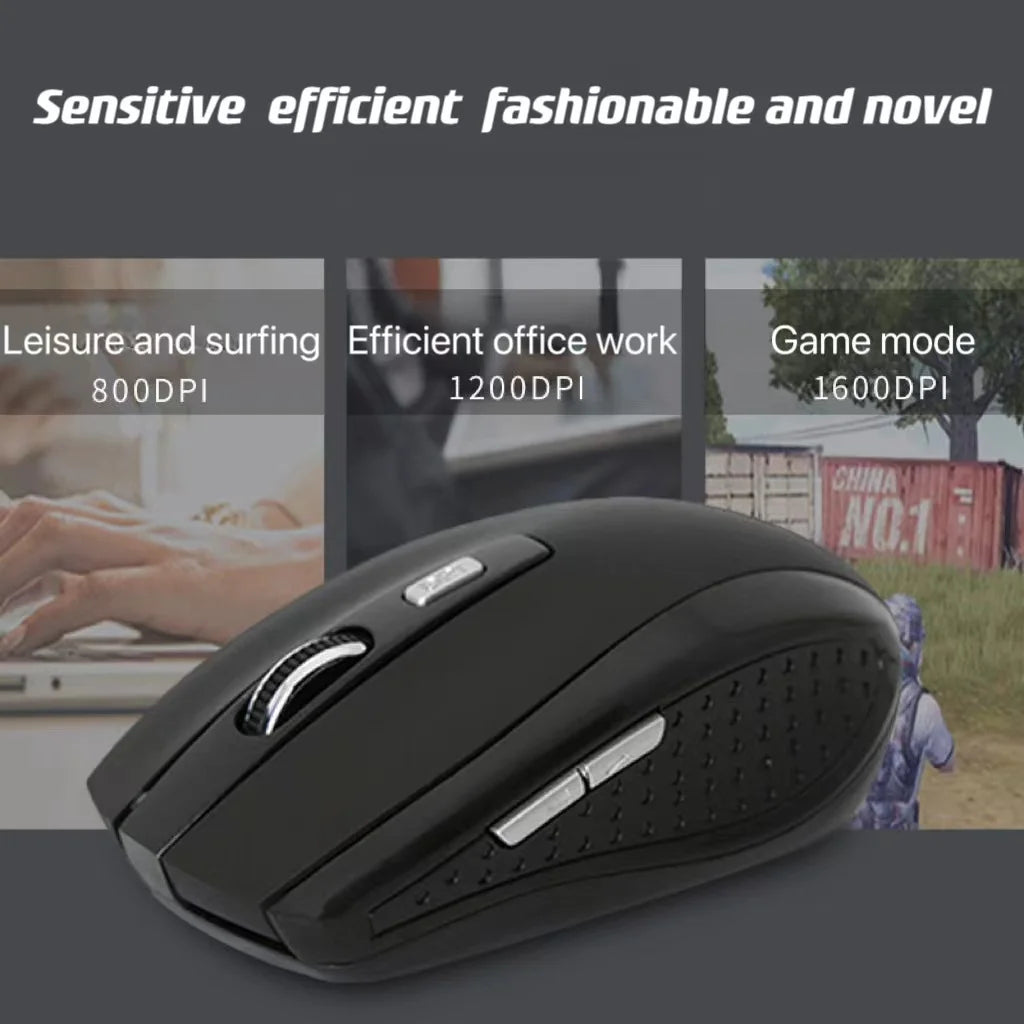 Ergonomic Wireless Optical Mouse – 6D Gaming Peripheral for PC Laptop