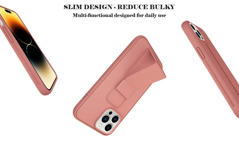 Magnetic Stand Phone Case – Protective Cover with Wrist Strap for iPhone Series