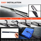 Front Wiper Blades – 26" and 19" Set for Citroen C5 MK1 Windshield Maintenance