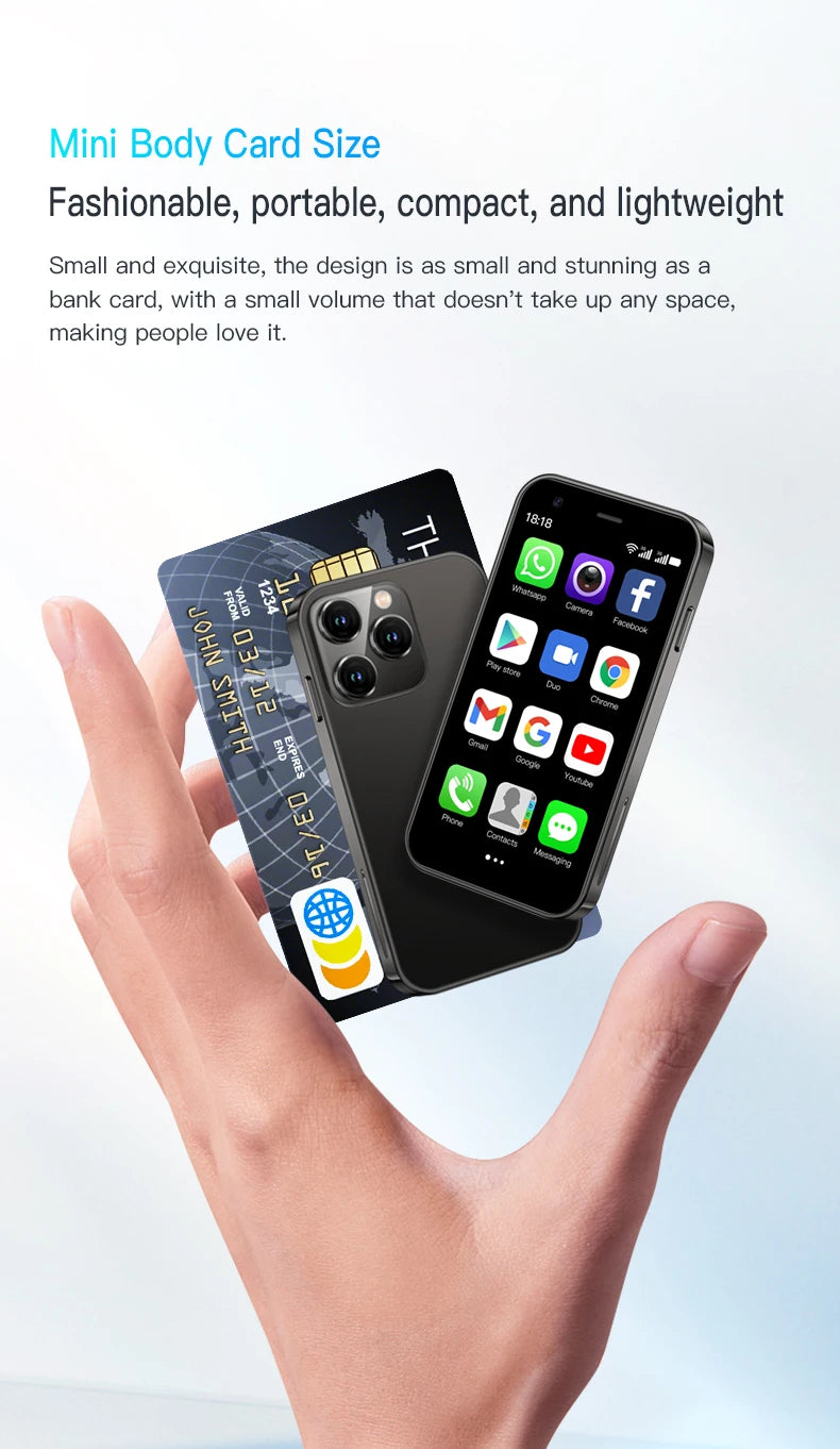 Mini Smartphone – 3.0 Inch Display with Facial Recognition for Android