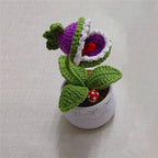 Knitted Sunflower and Pea Shooter – Plush Desk Decor for Home Office Gifts