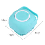 Silicone Pet Grooming Gloves – Shampoo Dispensing Brush for Dog Bathing