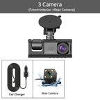 Triple Lens Car Dash Cam – 1080P 3-Channel Video Recorder for Vehicle Security
