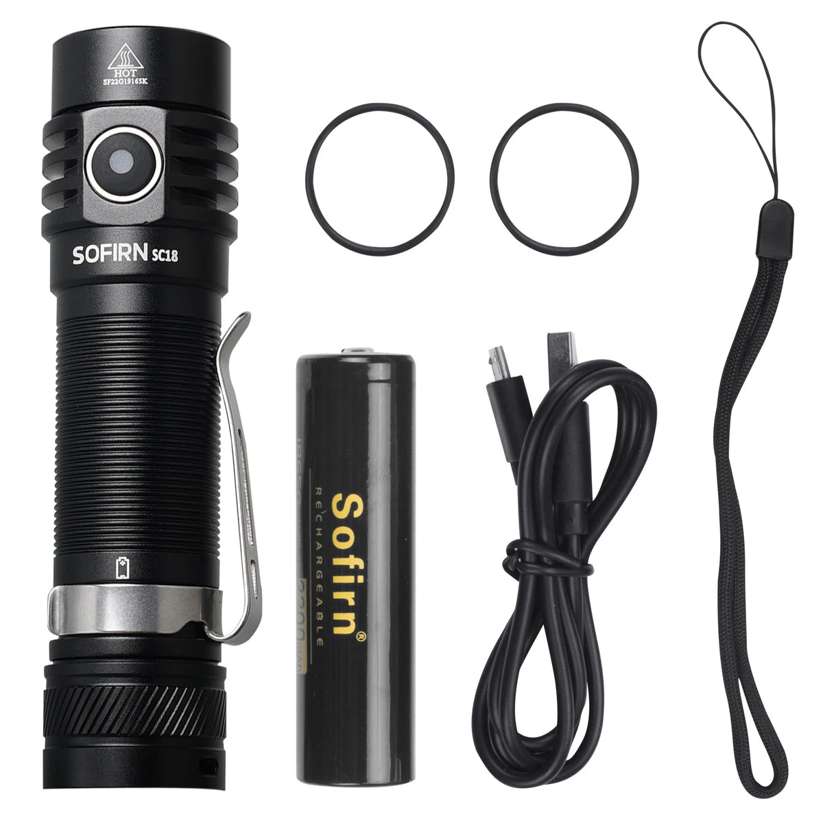 Rechargeable LED Flashlight – 1800lm USB-C Torch for Outdoor Camping Hiking