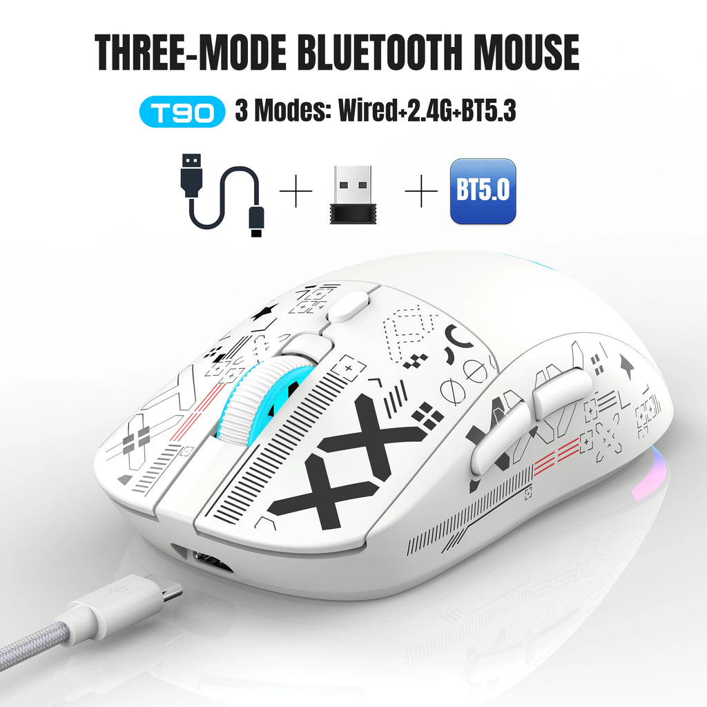 Wireless Gaming Mouse – Rechargeable RGB Ergonomic Silent Optical Mouse for Laptop