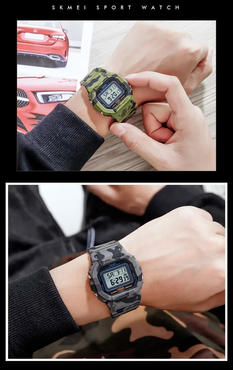 Digital Sport Watch – Multifunctional Retro Timepiece for Men