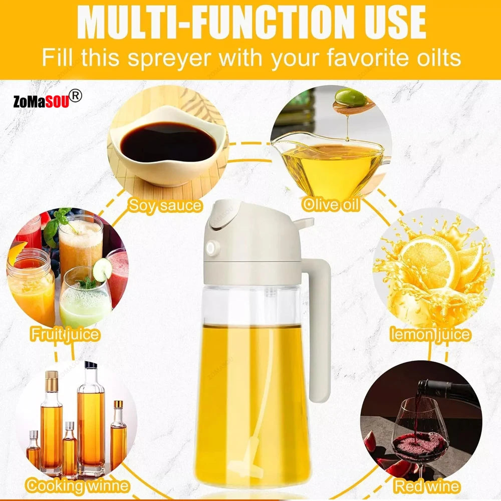 2-in-1 Oil Sprayer Dispenser – Plastic Kitchen Tool for BBQ and Cooking