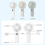 Portable Handheld USB Fan – Rechargeable Stepless Speed Desktop Cooling Fan