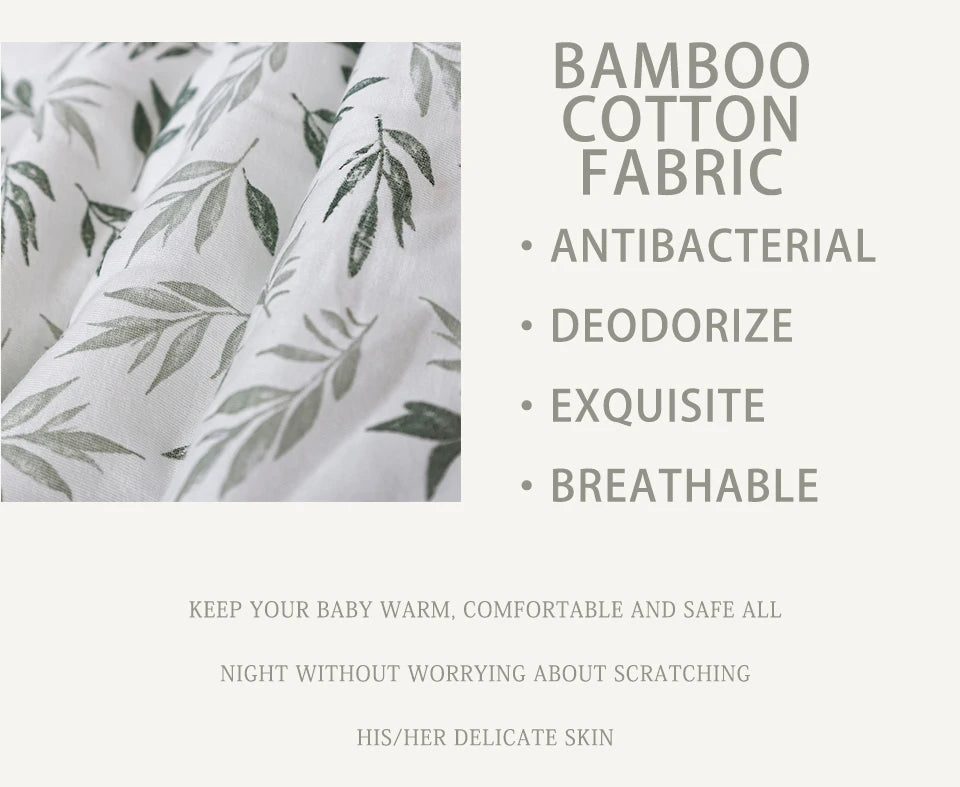 Bamboo Cotton Sleeping Bag – Warm Newborn Wearable Blanket for Winter Sleep