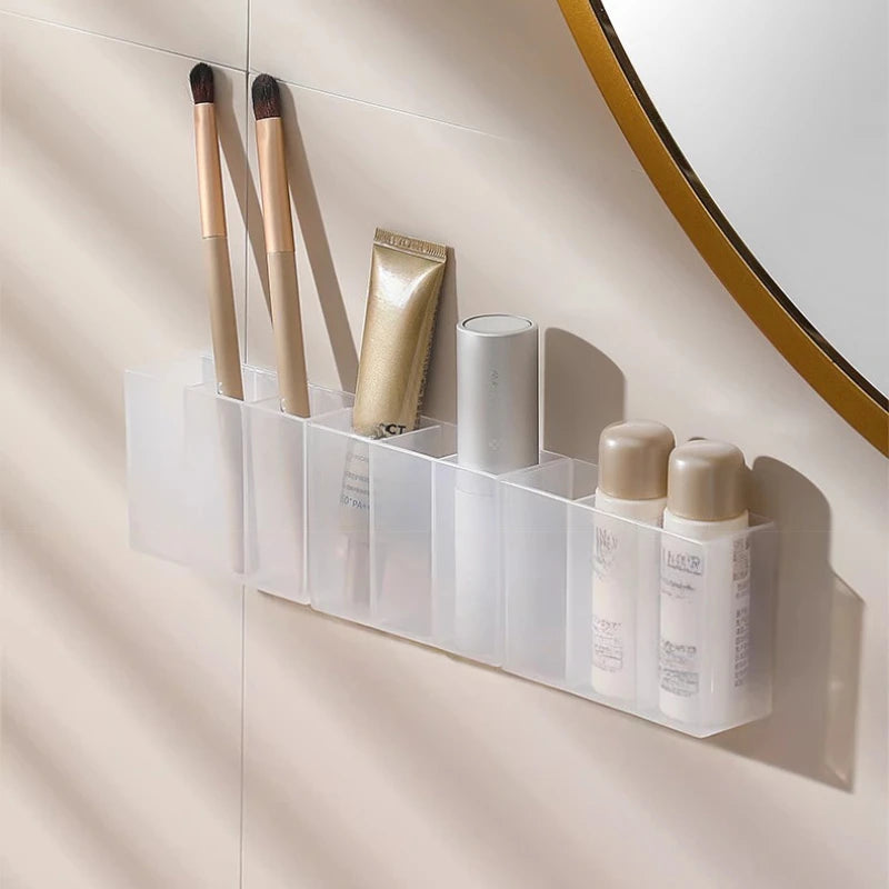 3-Grid Plastic Desk Organizer – Multi-Functional Storage for Makeup