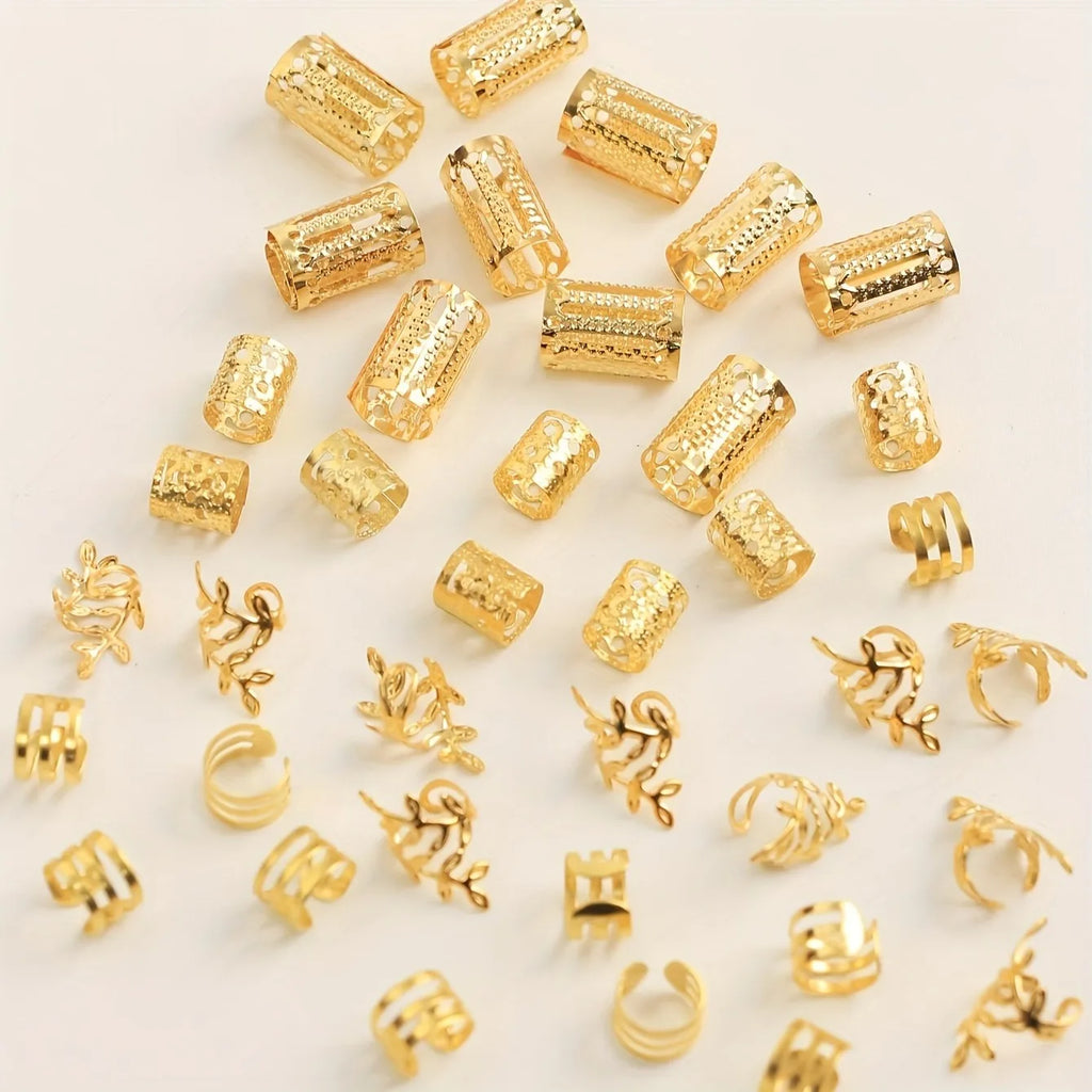 Hollow Out Hair Rings – Metal Jewelry Charms for Braids and Locs