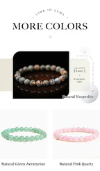 Natural Stone Bead Bracelet – Healing Crystal Gemstone Jewelry for Men and Women