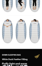 Stretchable Down Sleeping Bag – Ultralight Machine Washable for Camping