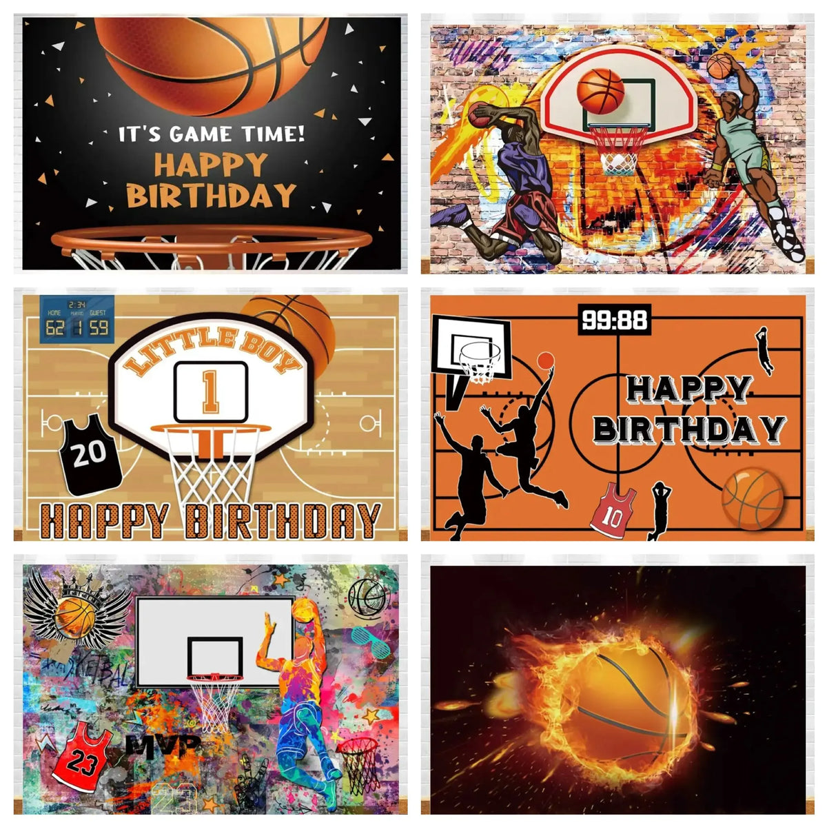 Basketball Stadium Photography Backdrop – Sport Theme for Kids Birthday Party