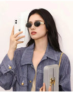 Alloy Oval Sunglasses – UV400 Protective Eyewear for Men and Women
